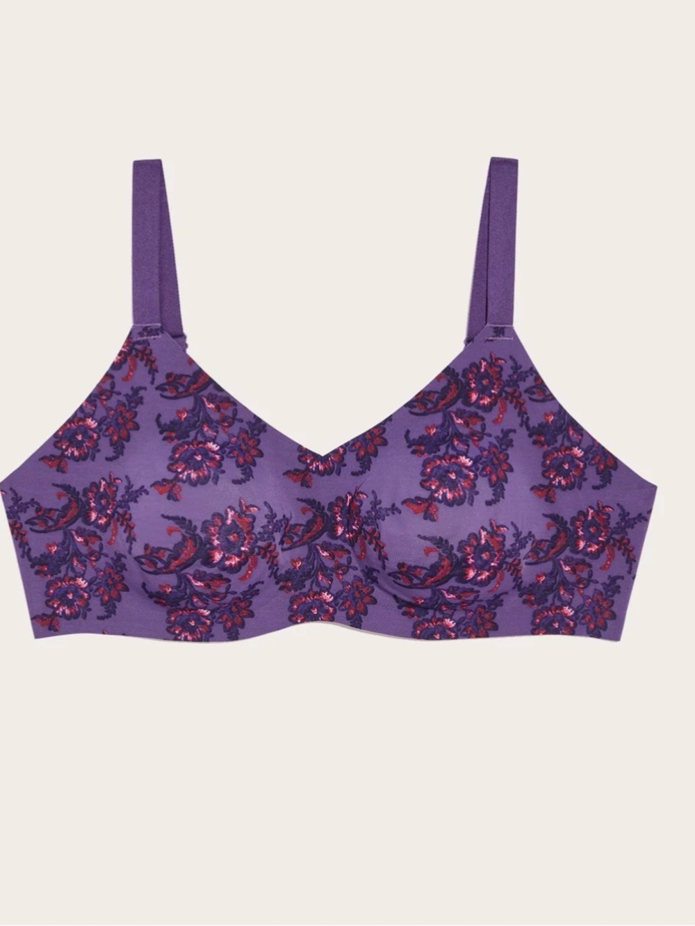 Anna Sui x knix-Purple Floral Seamless Wireless Bra